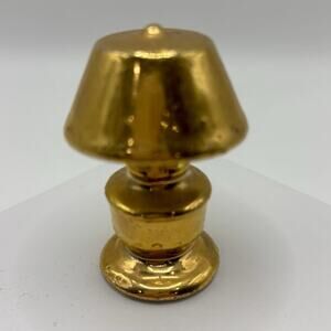 Vintage Dollhouse Miniature Accessory Ceramic Table Lamp 1:12 Scale Gold Color